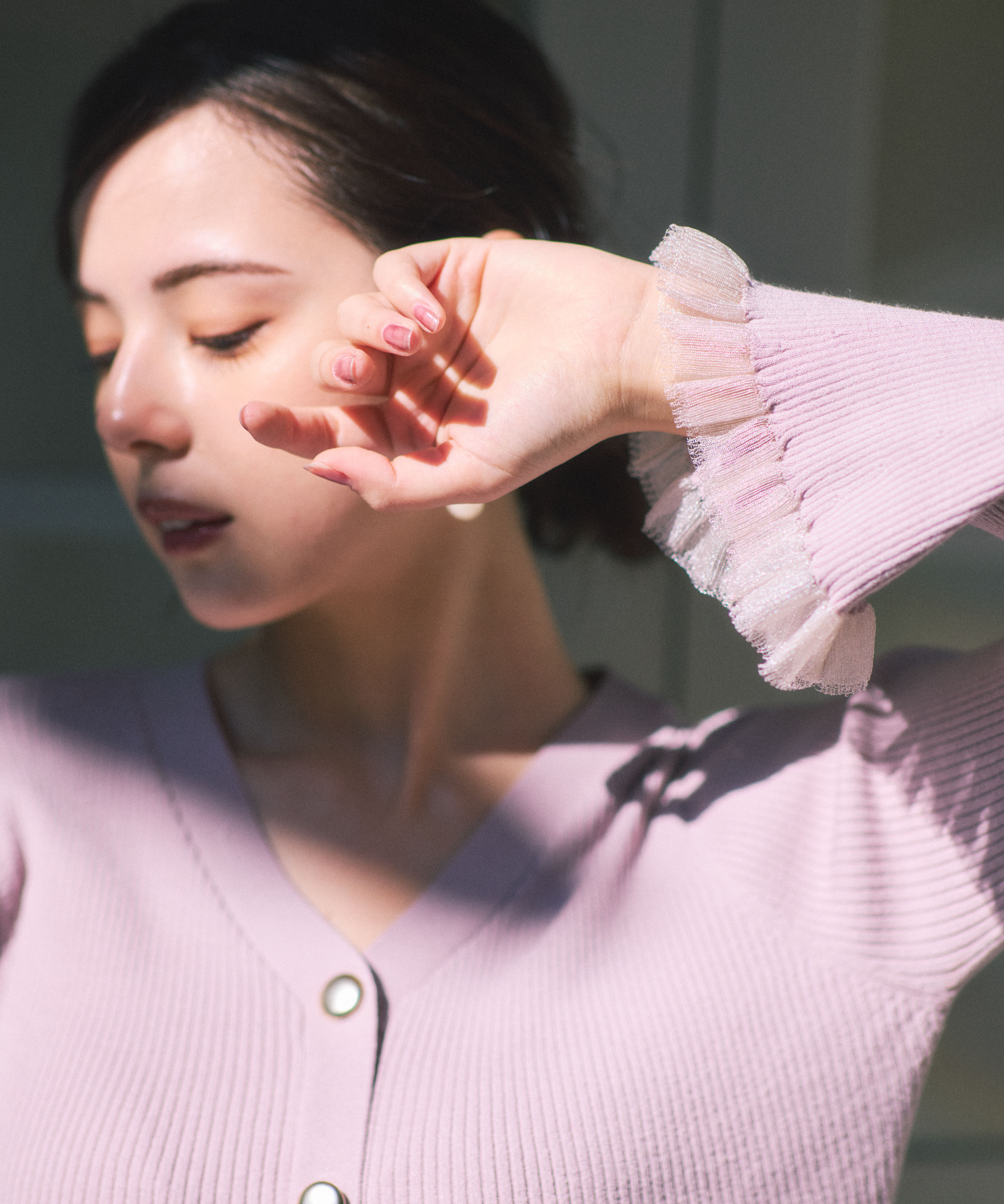 PROPORTION BODY DRESSING「シアー切替ペプラムニット　26SS」|ニット・セーター|