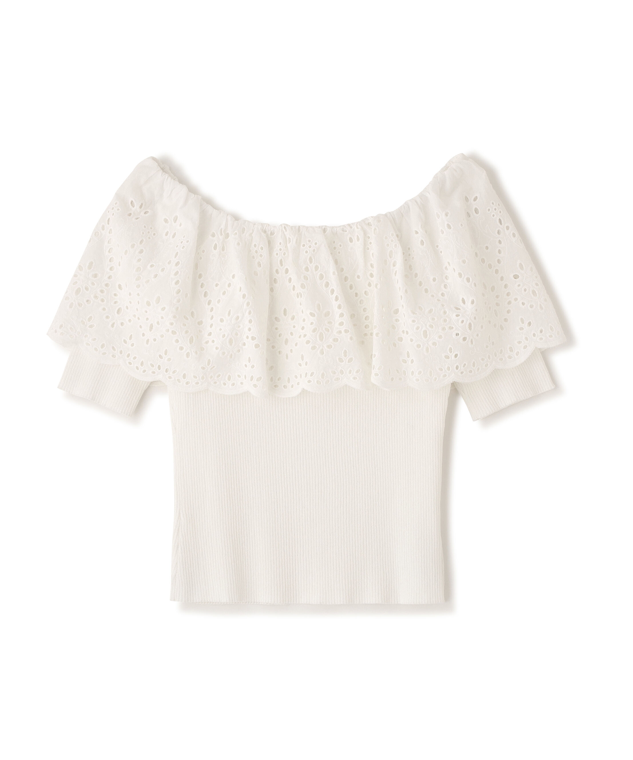 PROPORTION BODY DRESSING「スカラップレースオフショルニット　26SS」|ニット・セーター|