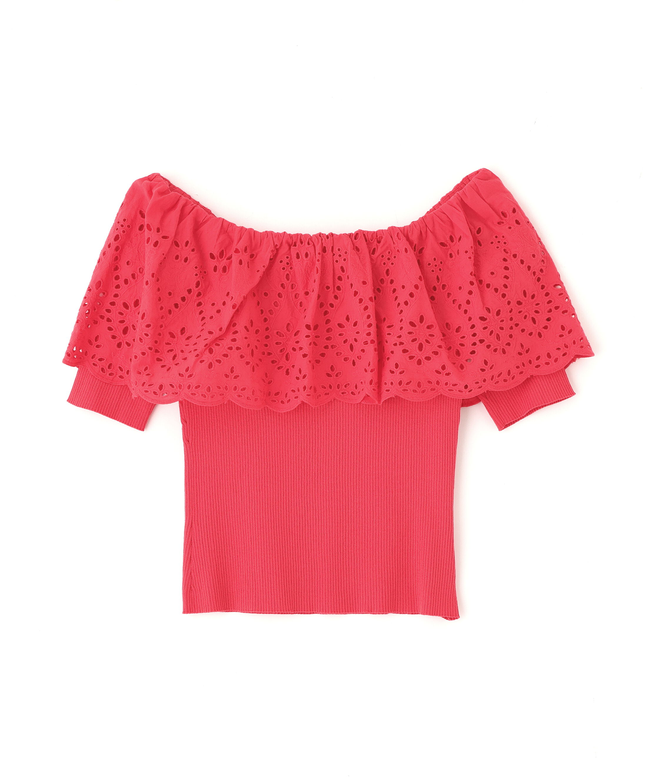 PROPORTION BODY DRESSING「スカラップレースオフショルニット　26SS」|ニット・セーター|