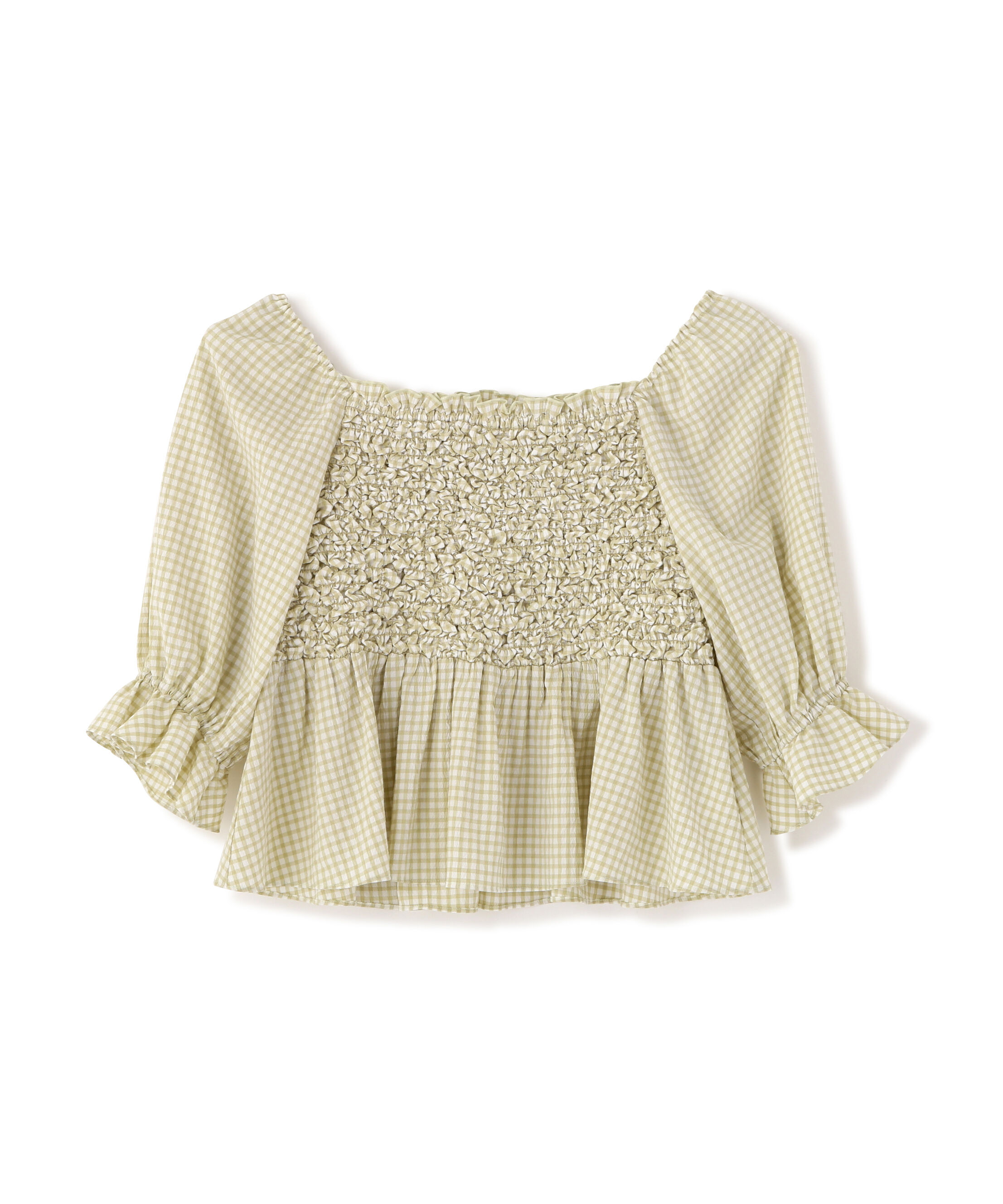 PROPORTION BODY DRESSING「〈a/mie〉シャーリングペプラムブラウス 26SS」|シャツ・ブラウス|