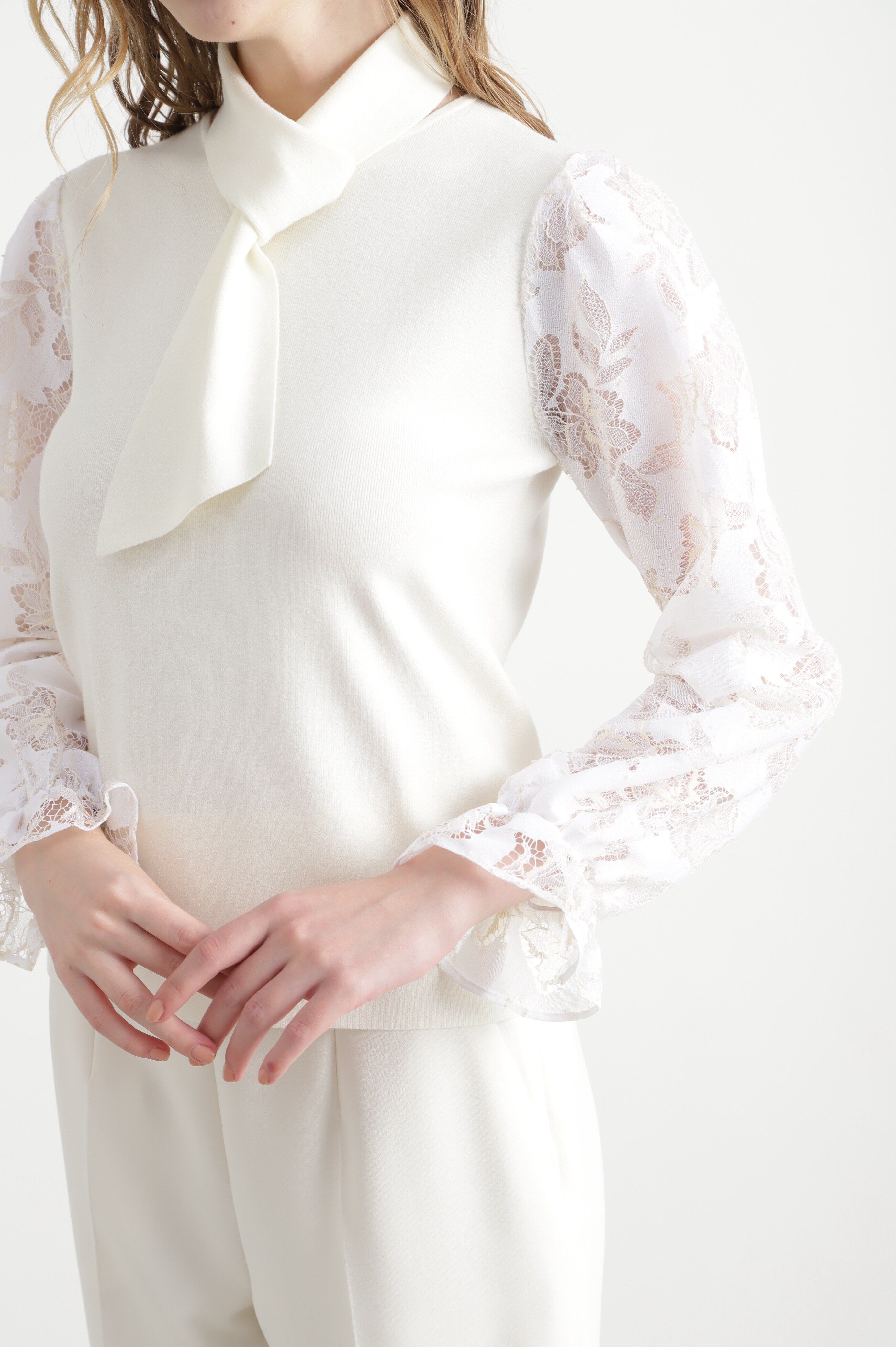  「◆レースコンビニットプルオーバー」|ニット・セーター|