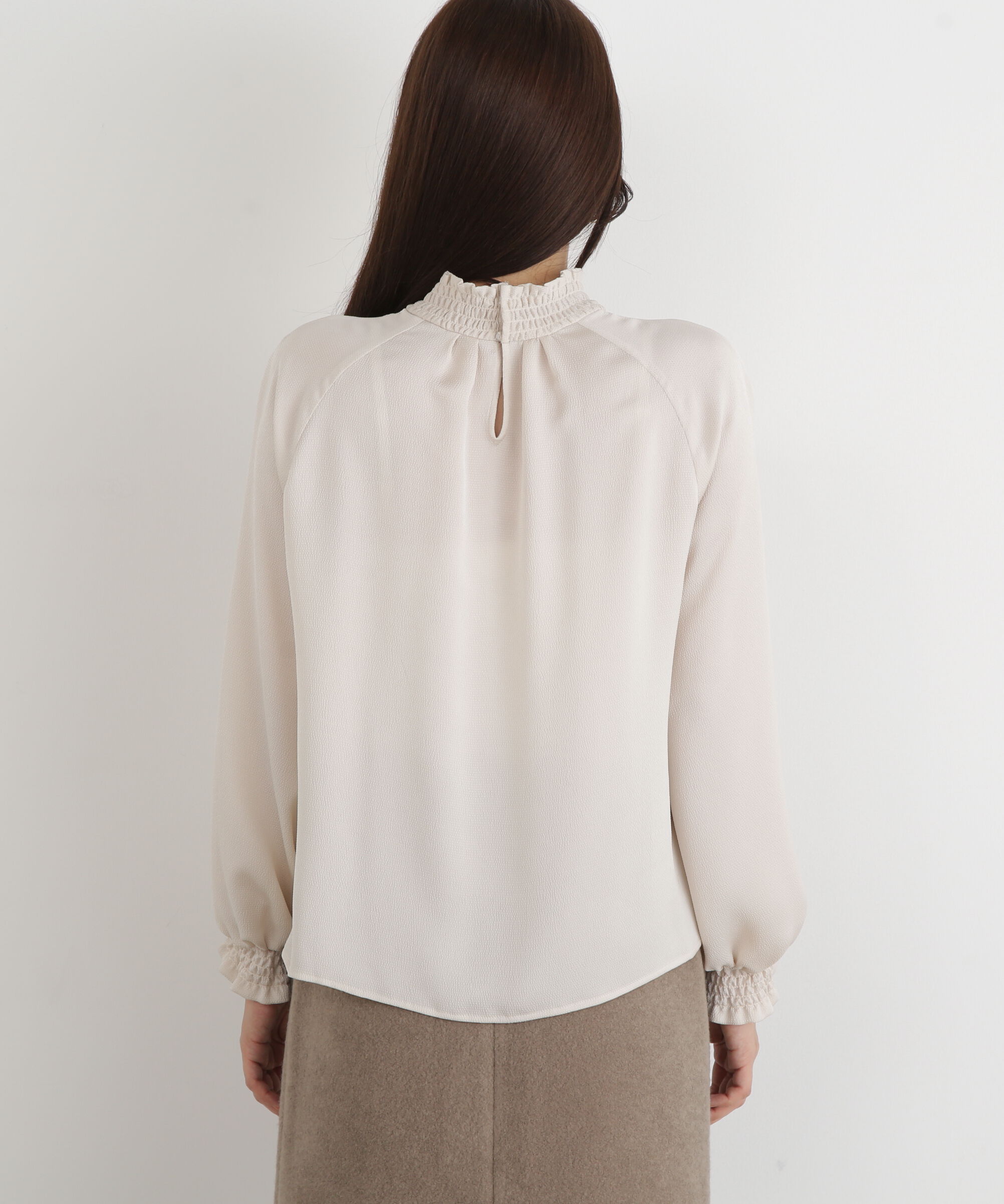  「◆シャーリングネックギャザーブラウス」|シャツ・ブラウス|