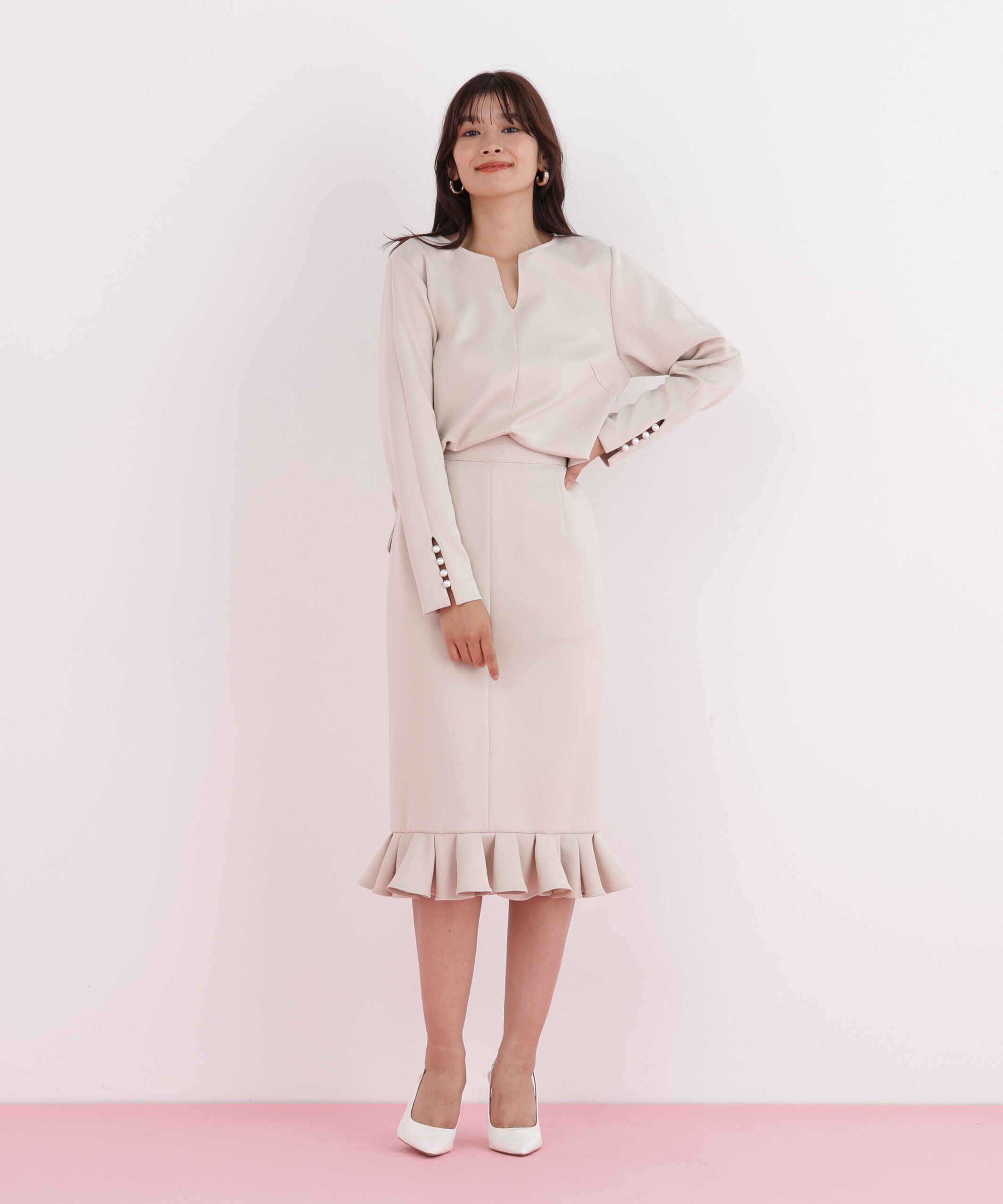  「ラッフルヘムジャージスカート」|スカート|