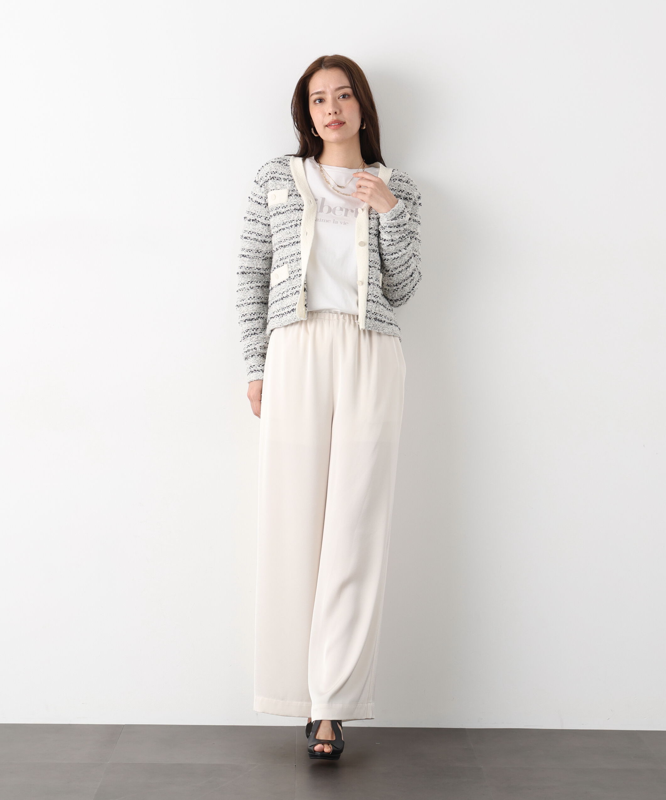  「ブークレーツイードＶネックカーディガン」|その他|