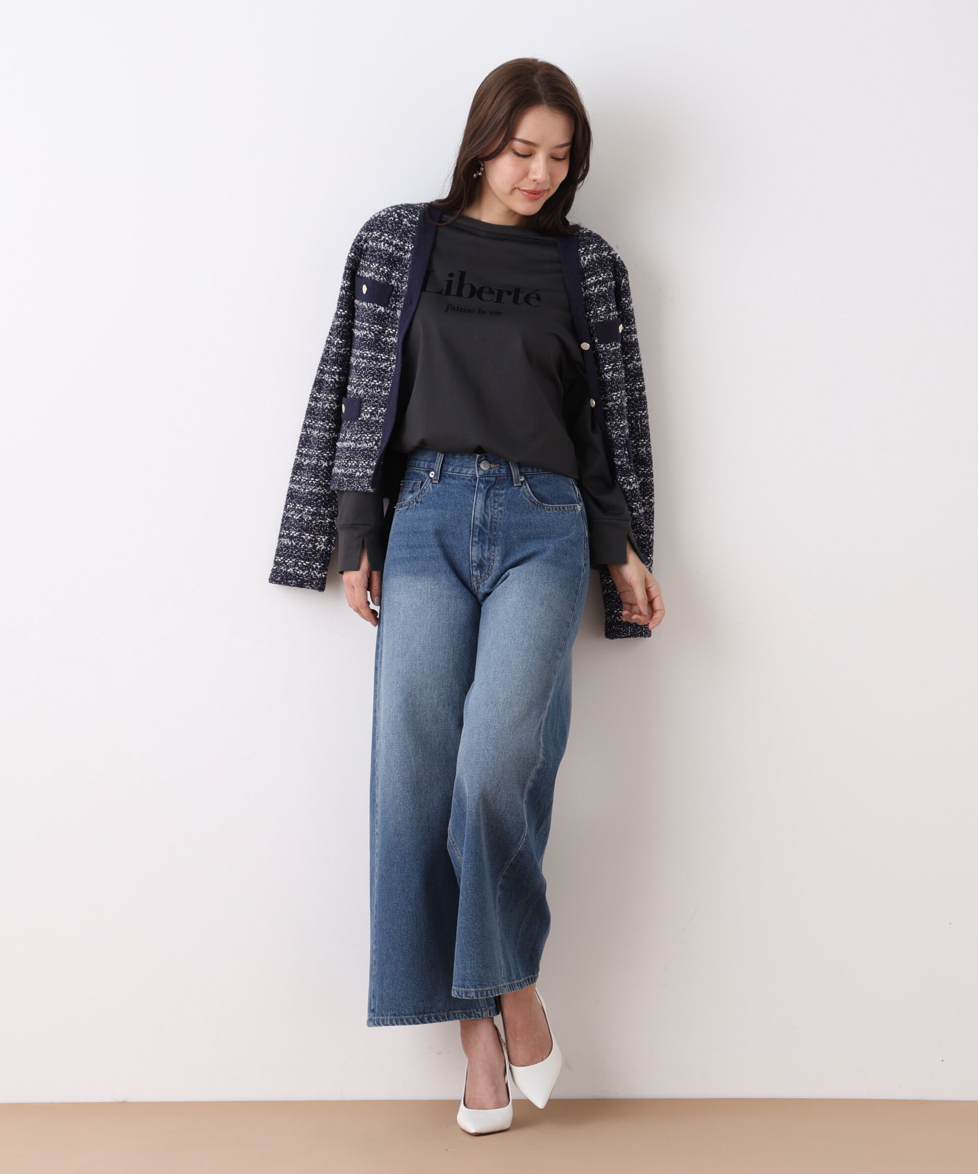  「ブークレーツイードＶネックカーディガン」|その他|