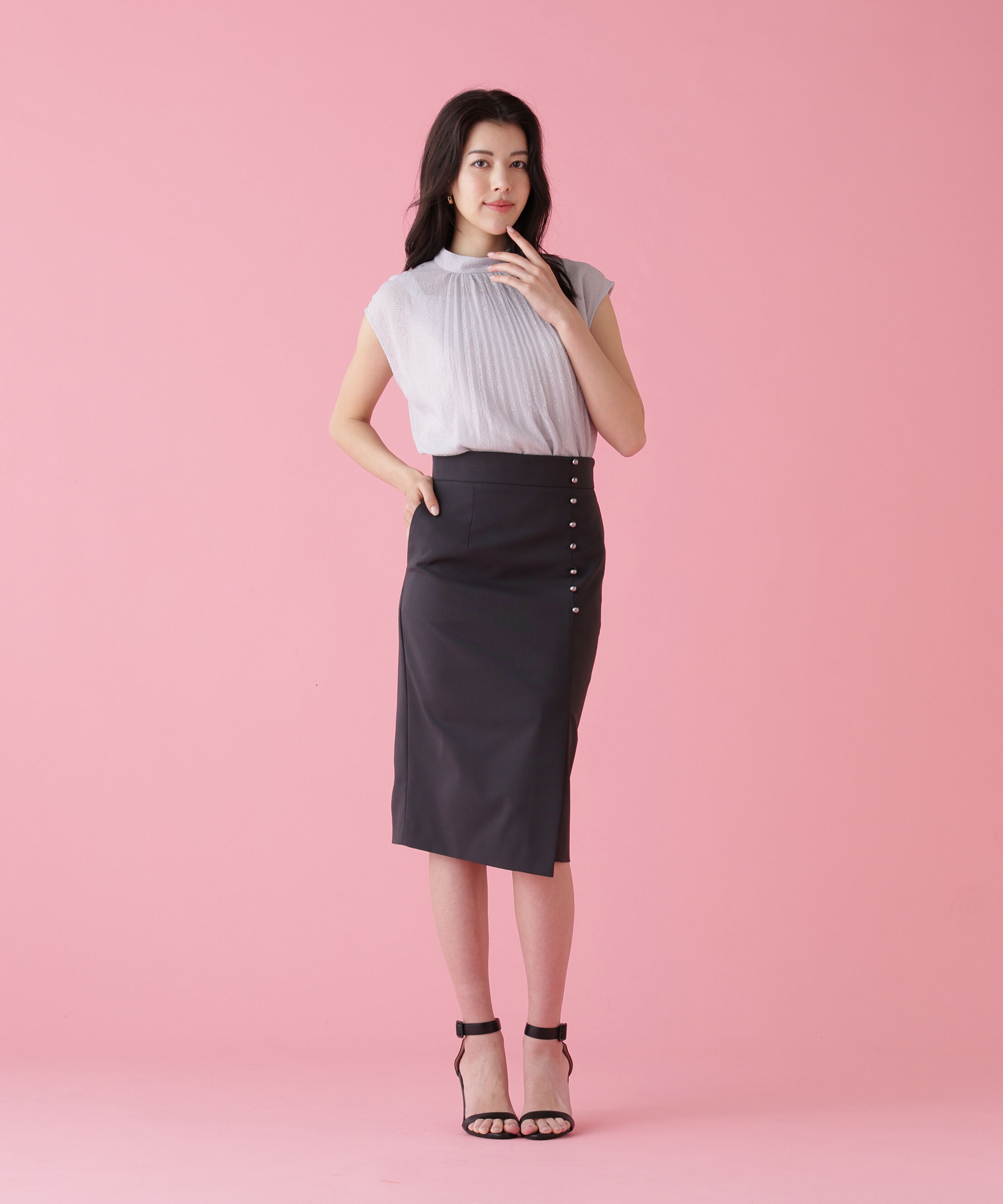  「レースプリーツブラウス」|シャツ・ブラウス|