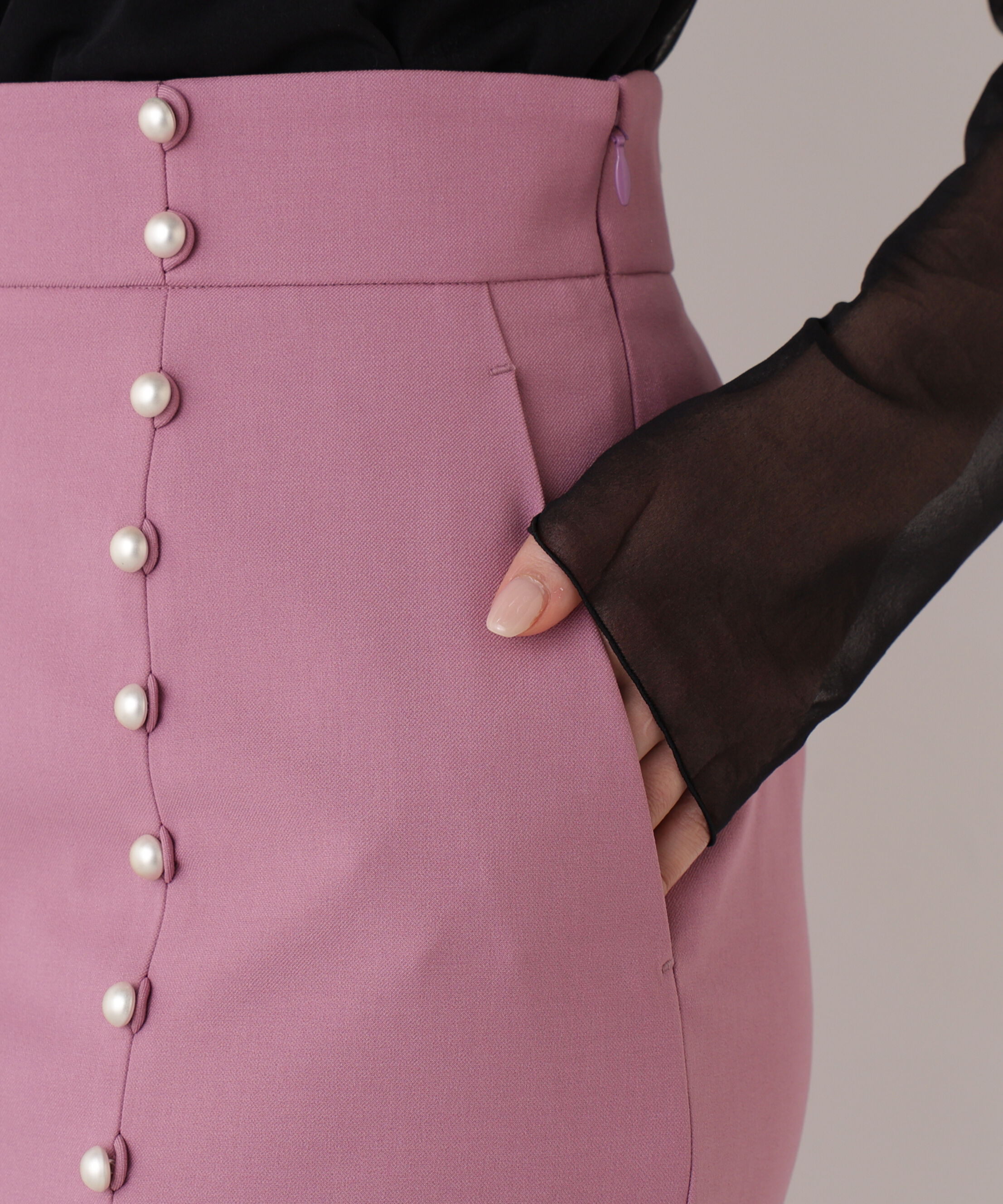  「シルバーボタンスカート」|スカート|