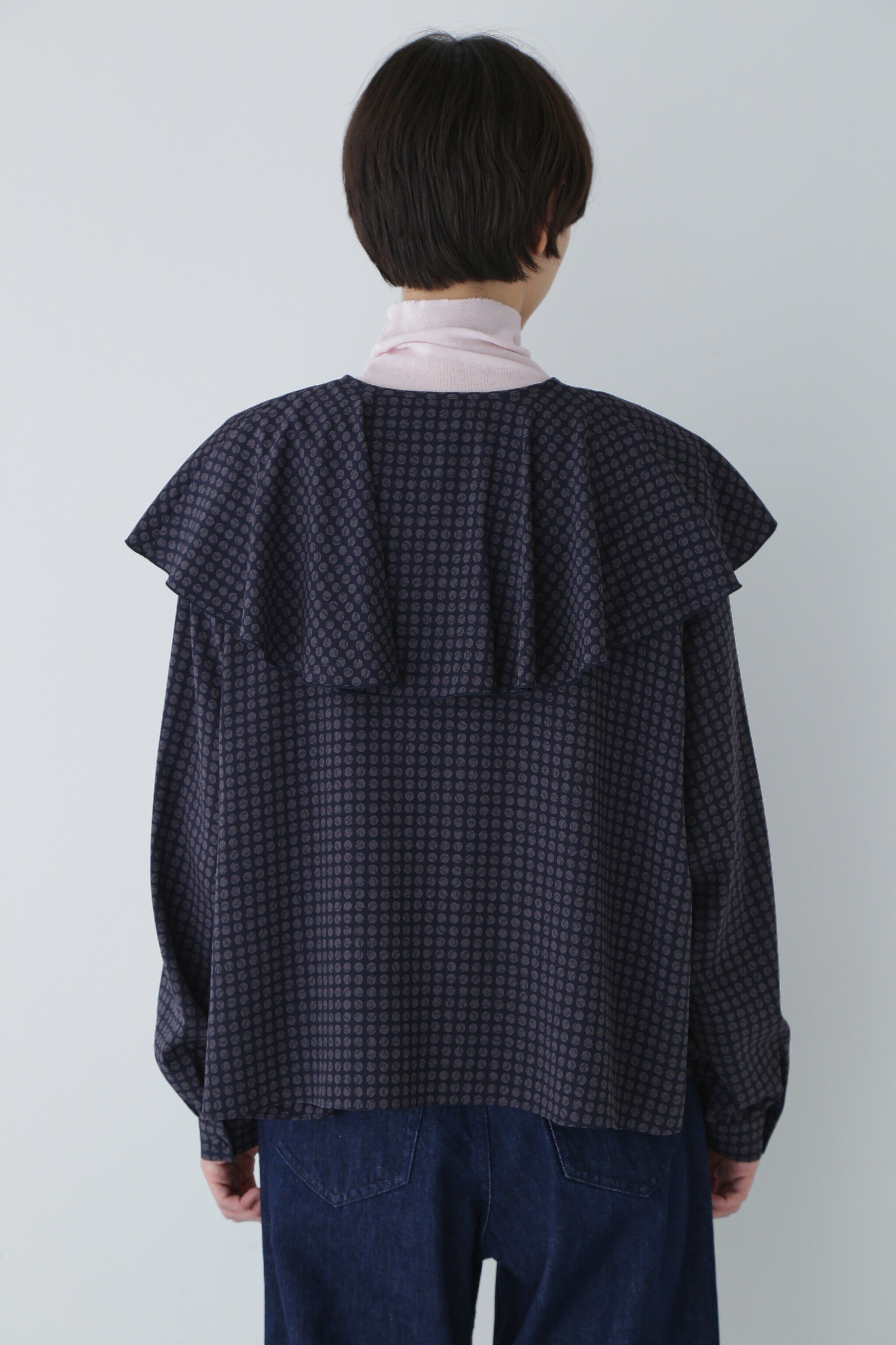  「◆ドットプリント襟付きブラウス」|シャツ・ブラウス|