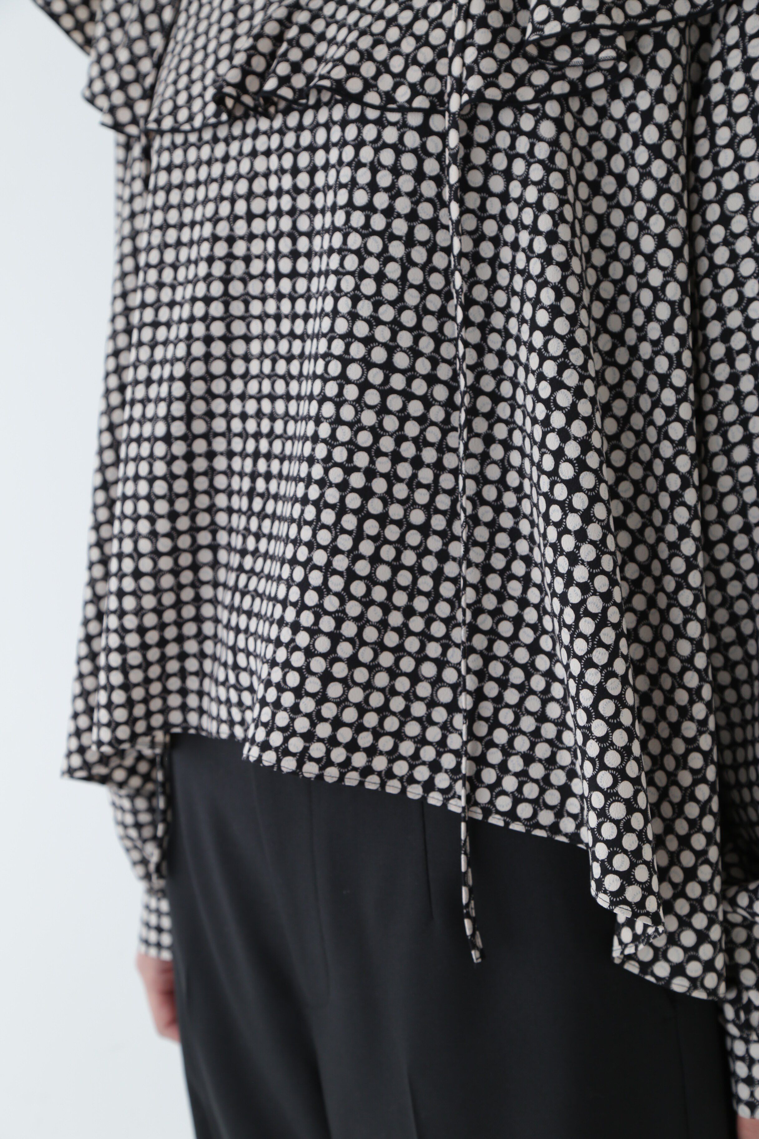  「◆ドットプリント襟付きブラウス」|シャツ・ブラウス|