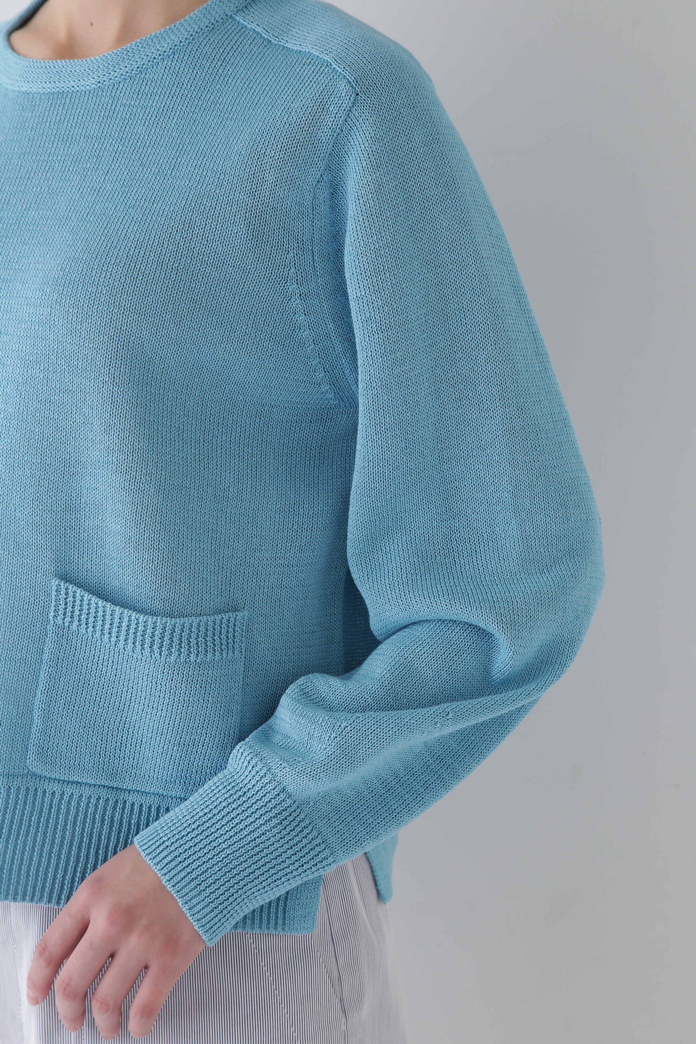  「◆【ウォッシャブル】ミドルゲージギマポケット付プルオーバー」|ニット・セーター|