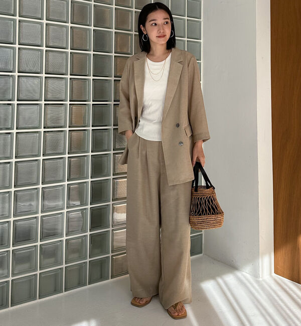 Doux archives「リネンライクシアージャケット」|テーラードジャケット|