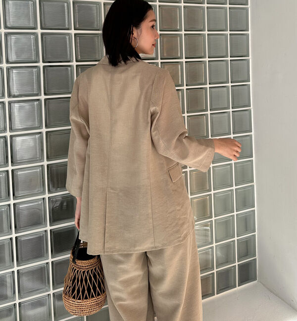 Doux archives「リネンライクシアージャケット」|テーラードジャケット|