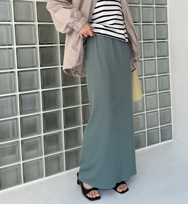 Doux archives「リブロングタイトスカート」|スカート|GREEN