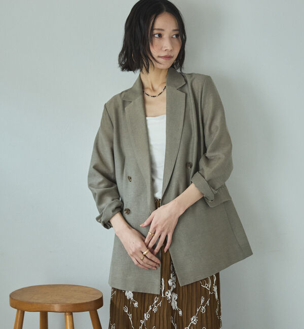 Doux archives「シアーテーラードジャケット」|テーラードジャケット|GRAY