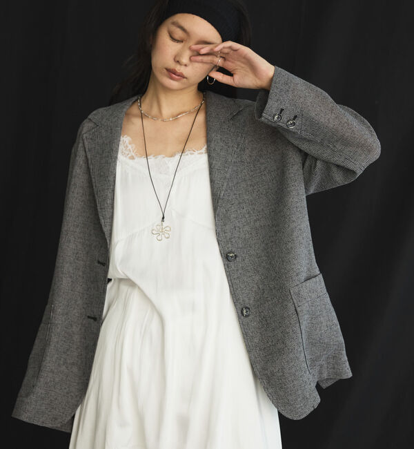 Doux archives「カラミツイードメッシュジャケット」|テーラードジャケット|