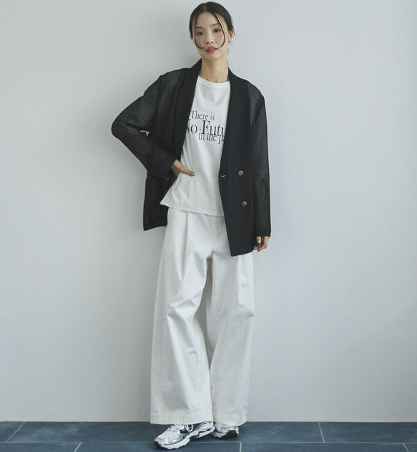 Doux archives「【ロングシーズンHIT ITEM】メッシュテーラードダブルジャケット」|テーラードジャケット|