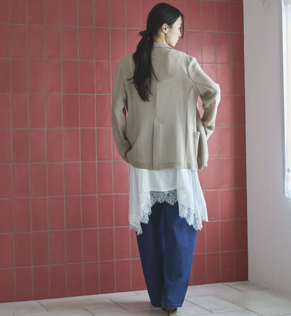 Doux archives「【ロングシーズンHIT ITEM】メッシュテーラードダブルジャケット」|テーラードジャケット|