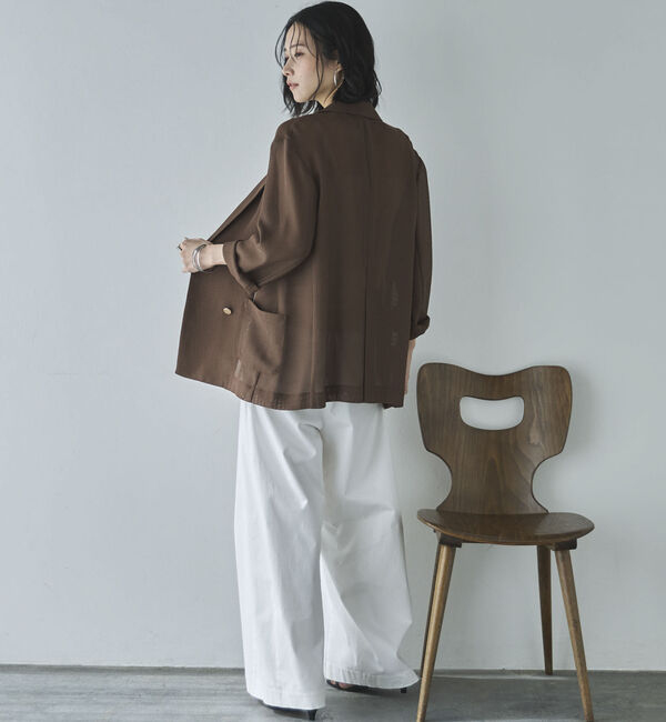 Doux archives「【ロングシーズンHIT ITEM】メッシュテーラードダブルジャケット」|テーラードジャケット|