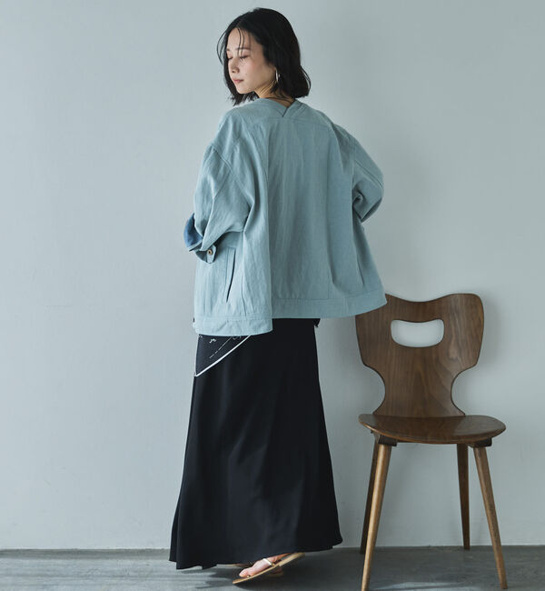 Doux archives「Ｖ開きオーバージャケット」|テーラードジャケット|