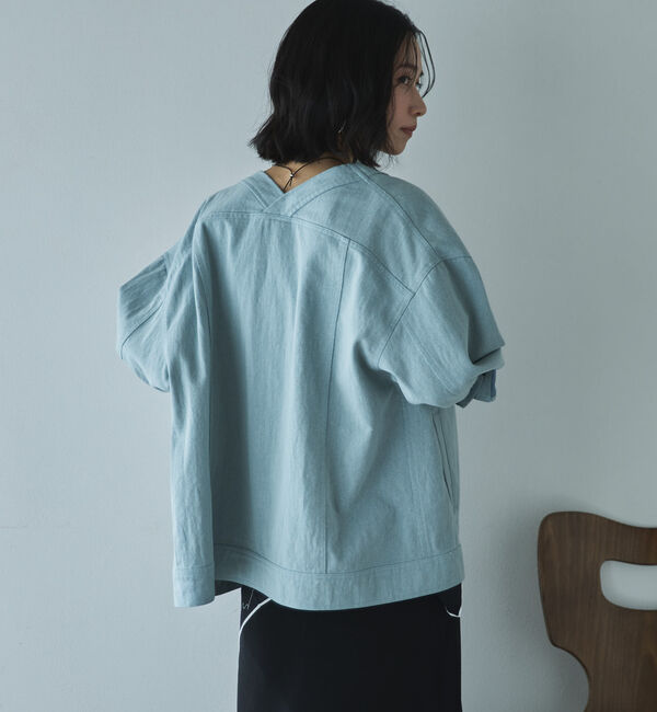 Doux archives「Ｖ開きオーバージャケット」|テーラードジャケット|