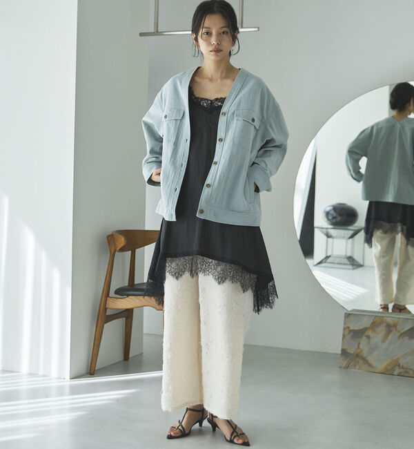 Doux archives「Ｖ開きオーバージャケット」|テーラードジャケット|