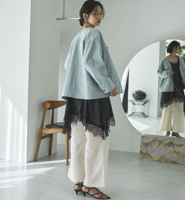 Doux archives「Ｖ開きオーバージャケット」|テーラードジャケット|