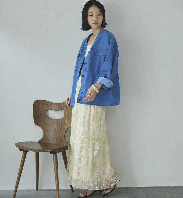 Doux archives「Ｖ開きオーバージャケット」|テーラードジャケット|