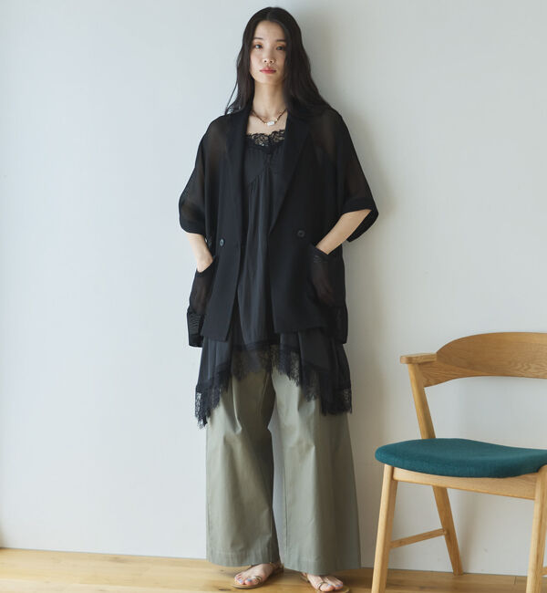 Doux archives「メッシュ半袖ジャケット」|テーラードジャケット|