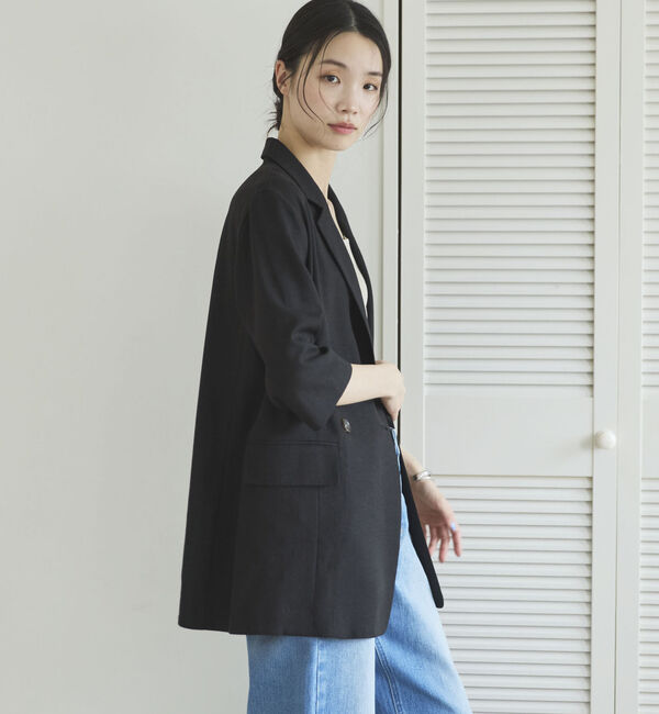 Doux archives「リネン混半袖テーラードジャケット」|テーラードジャケット|