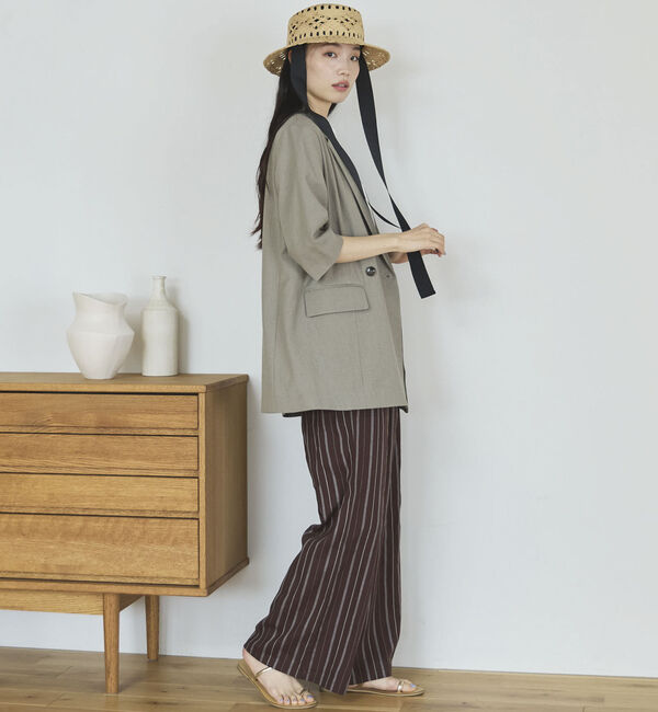 Doux archives「リネン混半袖テーラードジャケット」|テーラードジャケット|