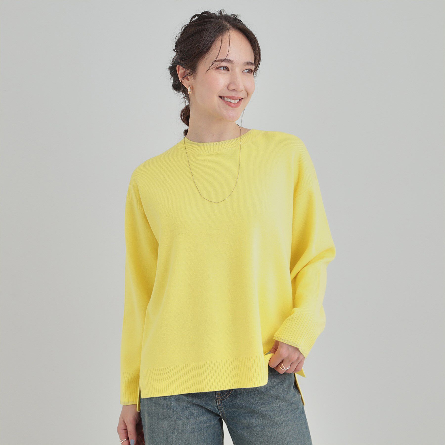 SHOO･LA･RUE「【洗濯機可/セットアップ可/毛玉になりにくい】さりげないラメ使いで差をつける クルーネックニット」|ニット・セーター|