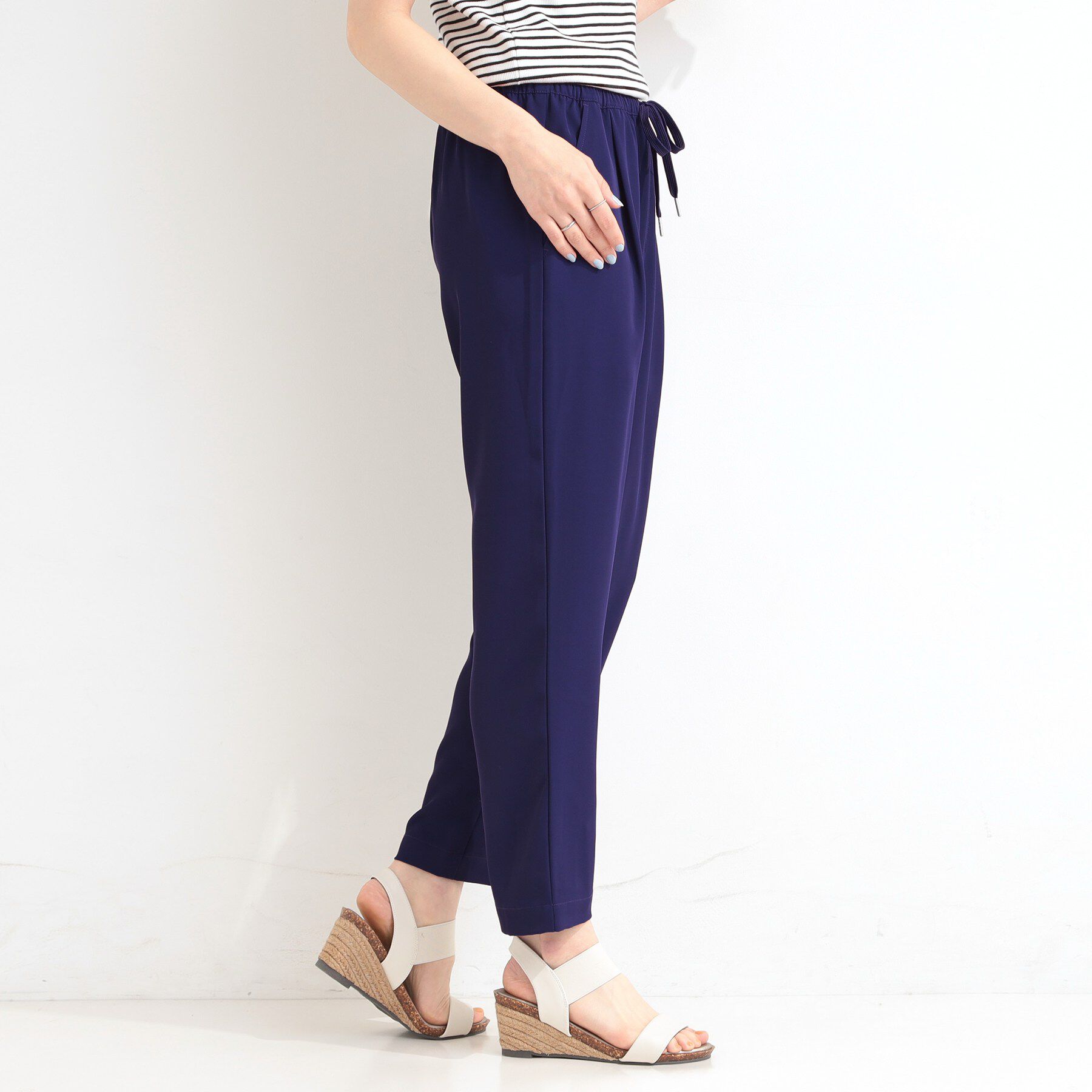 SHOO･LA･RUE「【セットアップ可/ひんやり/UV/SS-3L】さらさらぷるん イージーテーパードパンツ」|その他|