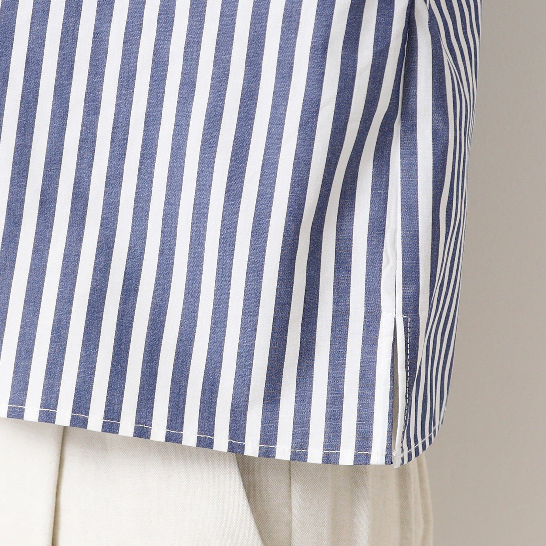 Dessin「【洗える】ロールネックストライプブラウス（S～L）」|シャツ・ブラウス|