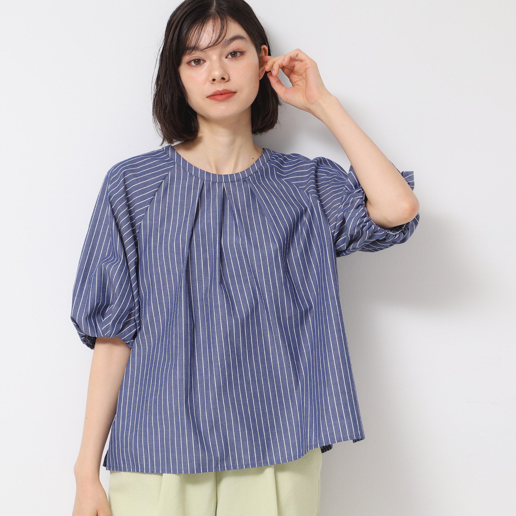 Dessin「【洗える】ギャザー入りバルーンスリーブブラウス」|シャツ・ブラウス|