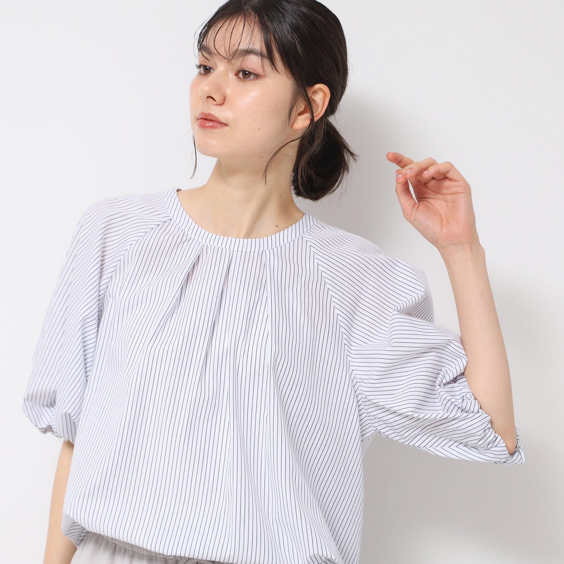 Dessin「【洗える】ギャザー入りバルーンスリーブブラウス」|シャツ・ブラウス|