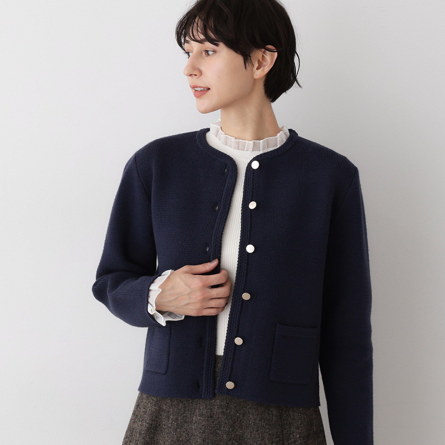 Dessin「【洗える】ジャケット見えカーディガン」|カーディガン|