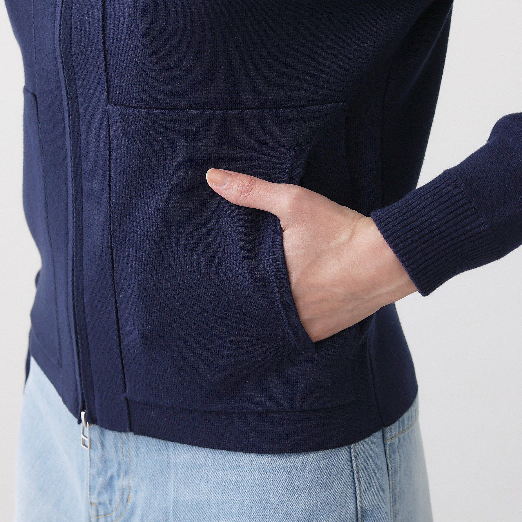 Dessin「【洗える】ジップニットカーディガン」|カーディガン|