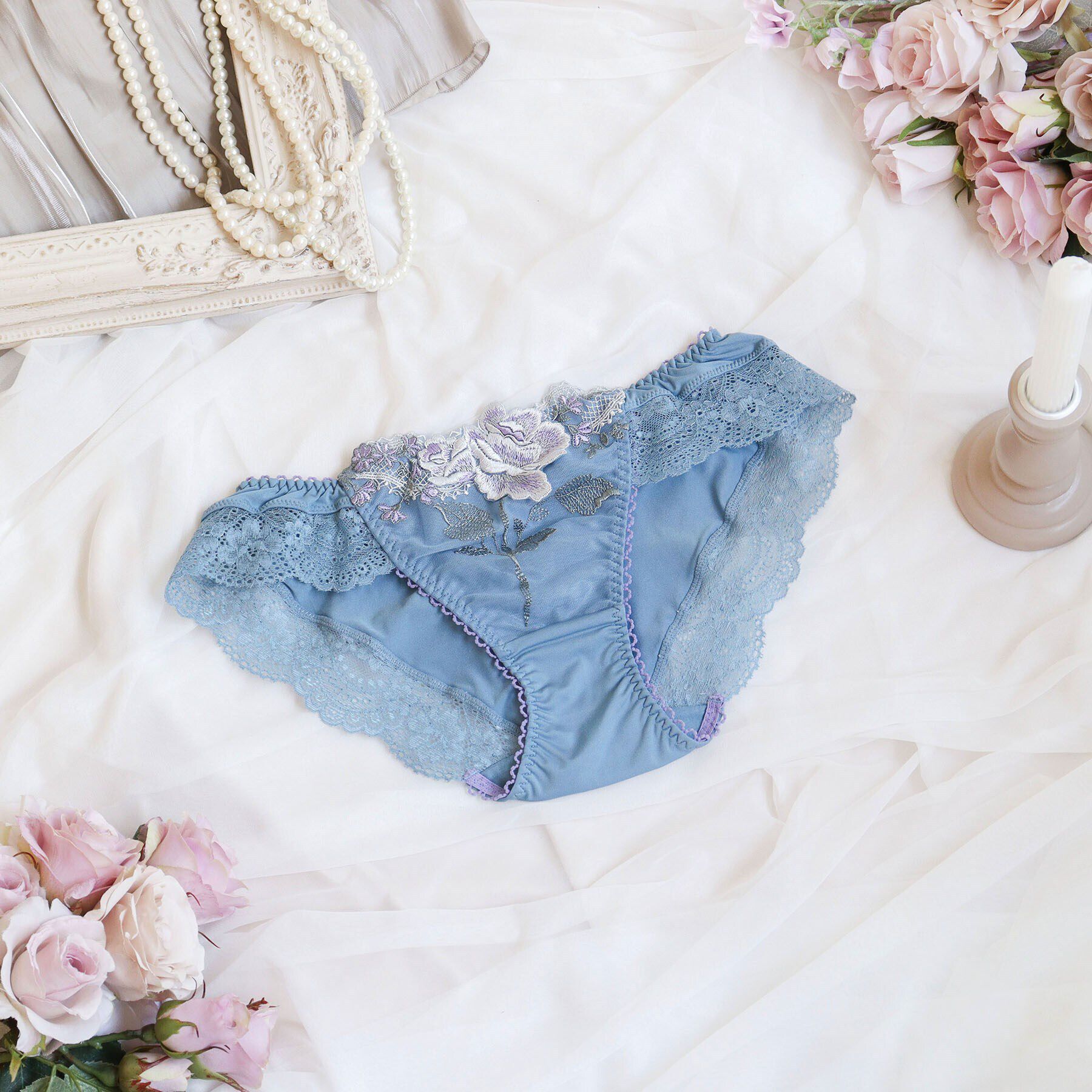 Risa Magli「フロリーナ ノーマルショーツ」|インナー|ブルー(092)