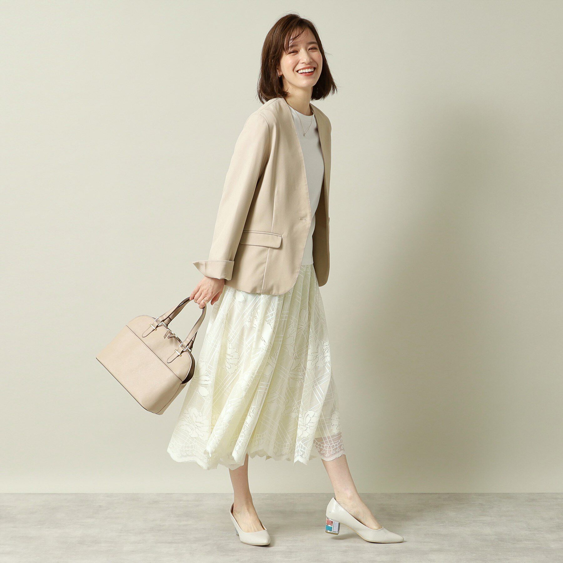 ITS&rsquo;DEMO「【通勤／手洗い可／吸水速乾】ツイルノーカラージャケット」|ノーカラージャケット|