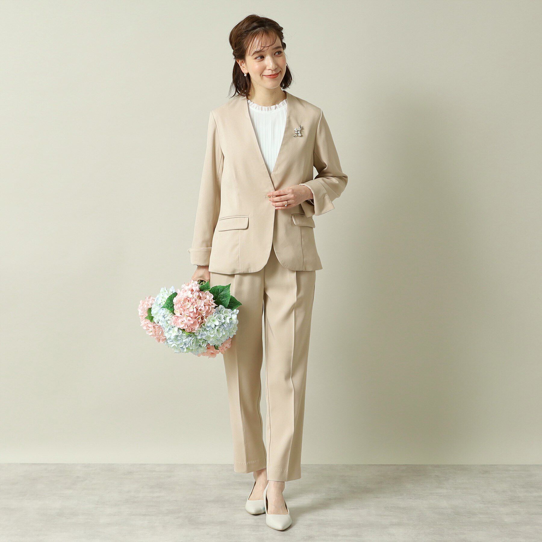 ITS&rsquo;DEMO「【通勤／手洗い可／吸水速乾】ツイルノーカラージャケット」|ノーカラージャケット|