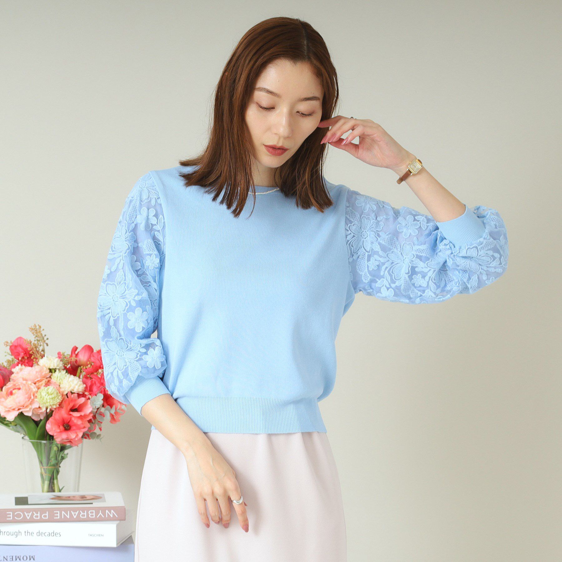 ITS&rsquo;DEMO「【通勤／手洗い可】袖レースニット」|ニット・セーター|