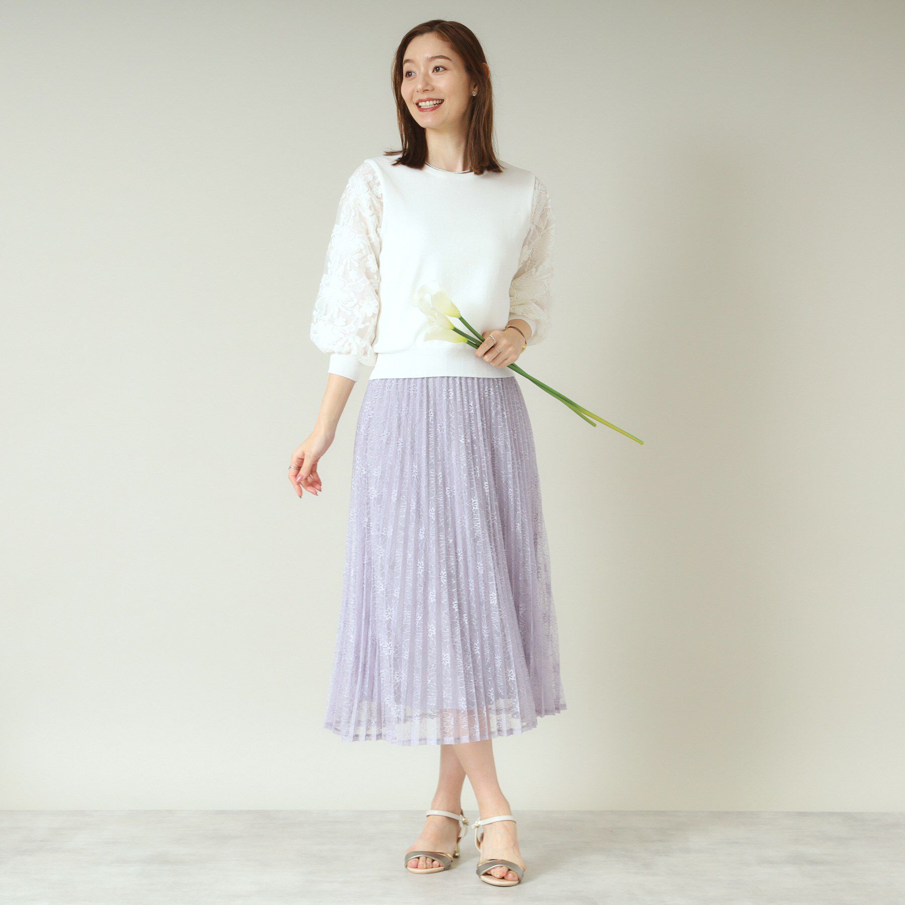 ITS&rsquo;DEMO「【通勤／手洗い可】袖レースニット」|ニット・セーター|