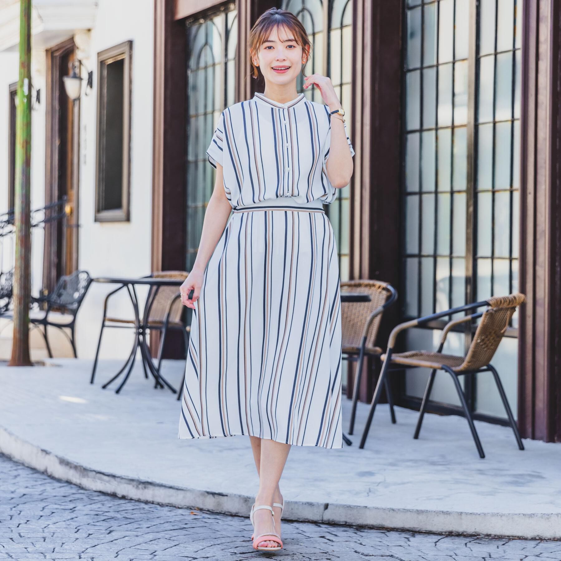 ITS&rsquo;DEMO「【UVケア／吸水速乾／洗濯機OK／冷感】麻調合繊タックブラウス＜ラク服シリーズ＞」|シャツ・ブラウス|