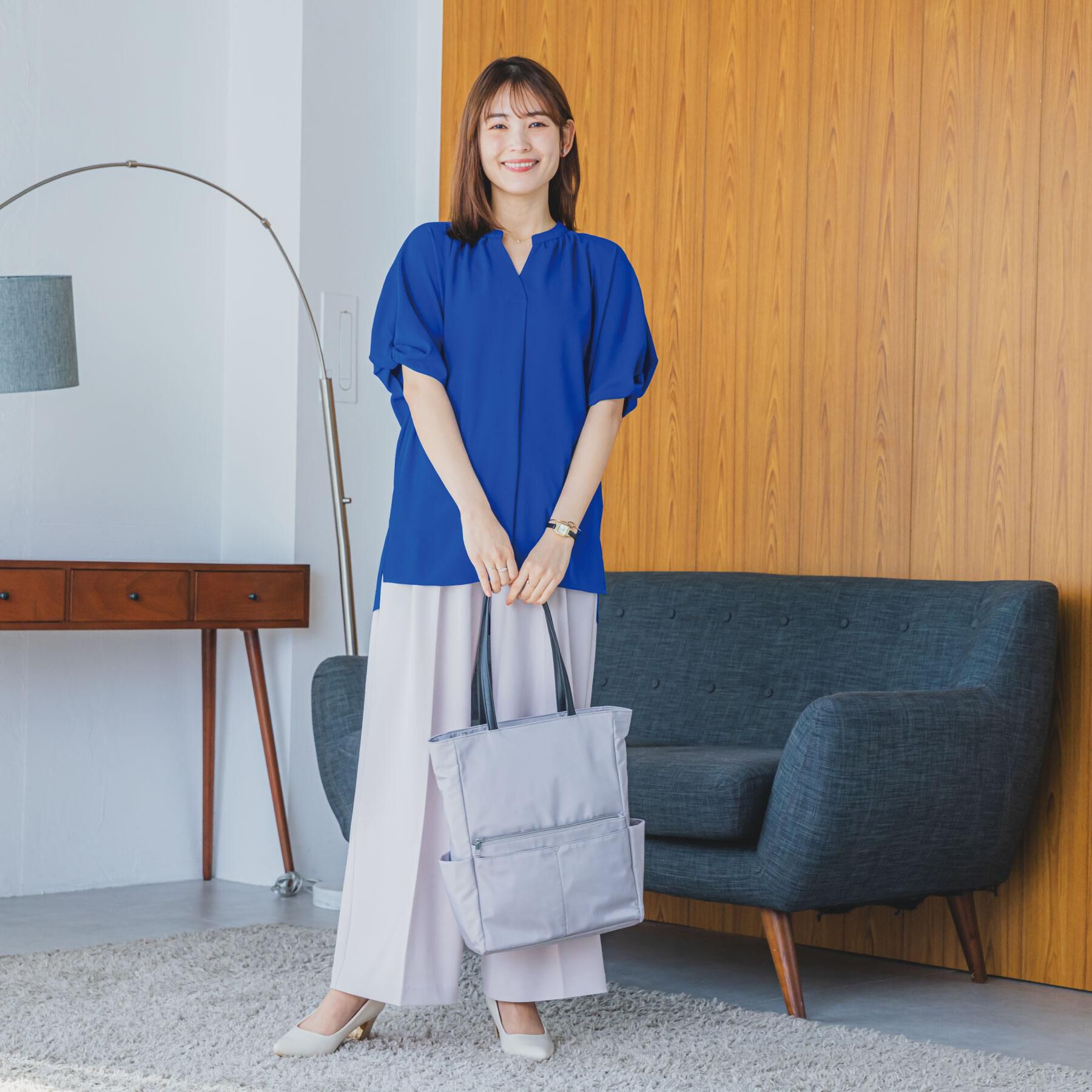 ITS&rsquo;DEMO「【UVケア/吸水速乾/洗濯機OK/冷感】麻調合繊チュニックブラウス＜ラク服シリーズ＞」|シャツ・ブラウス|