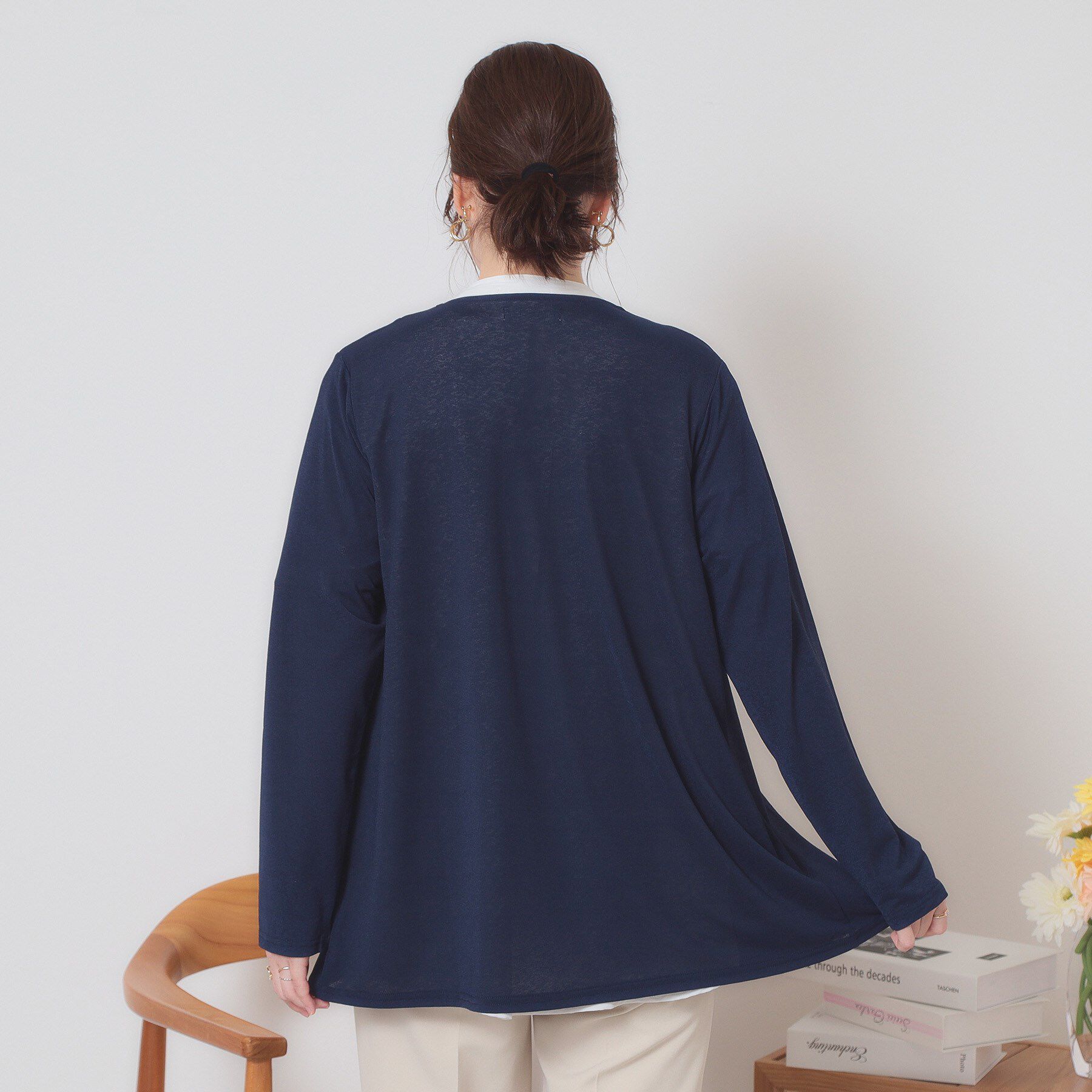 ITS&rsquo;DEMO「【手洗い可】異素材切替着流しカーディガン」|カーディガン|