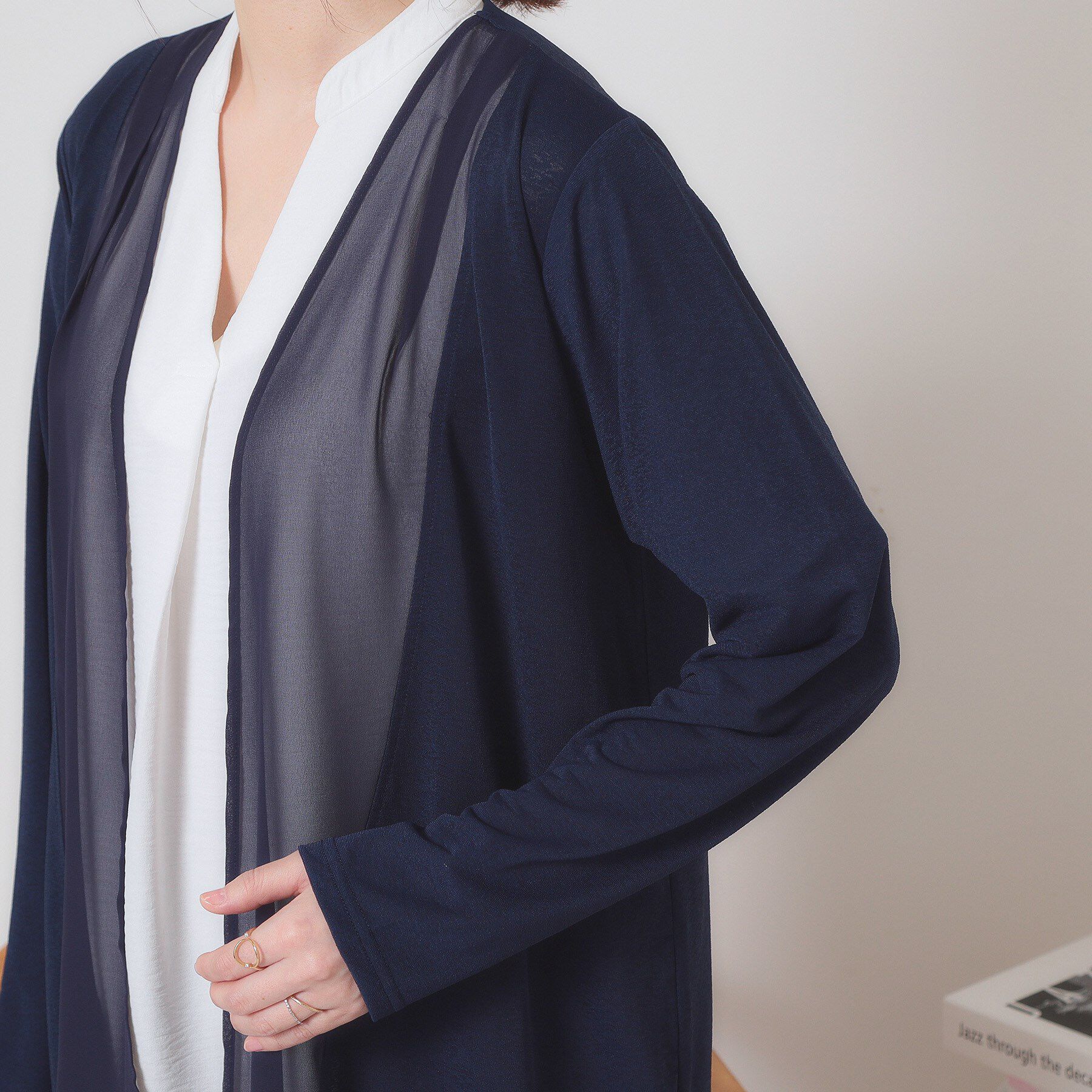 ITS&rsquo;DEMO「【手洗い可】異素材切替着流しカーディガン」|カーディガン|