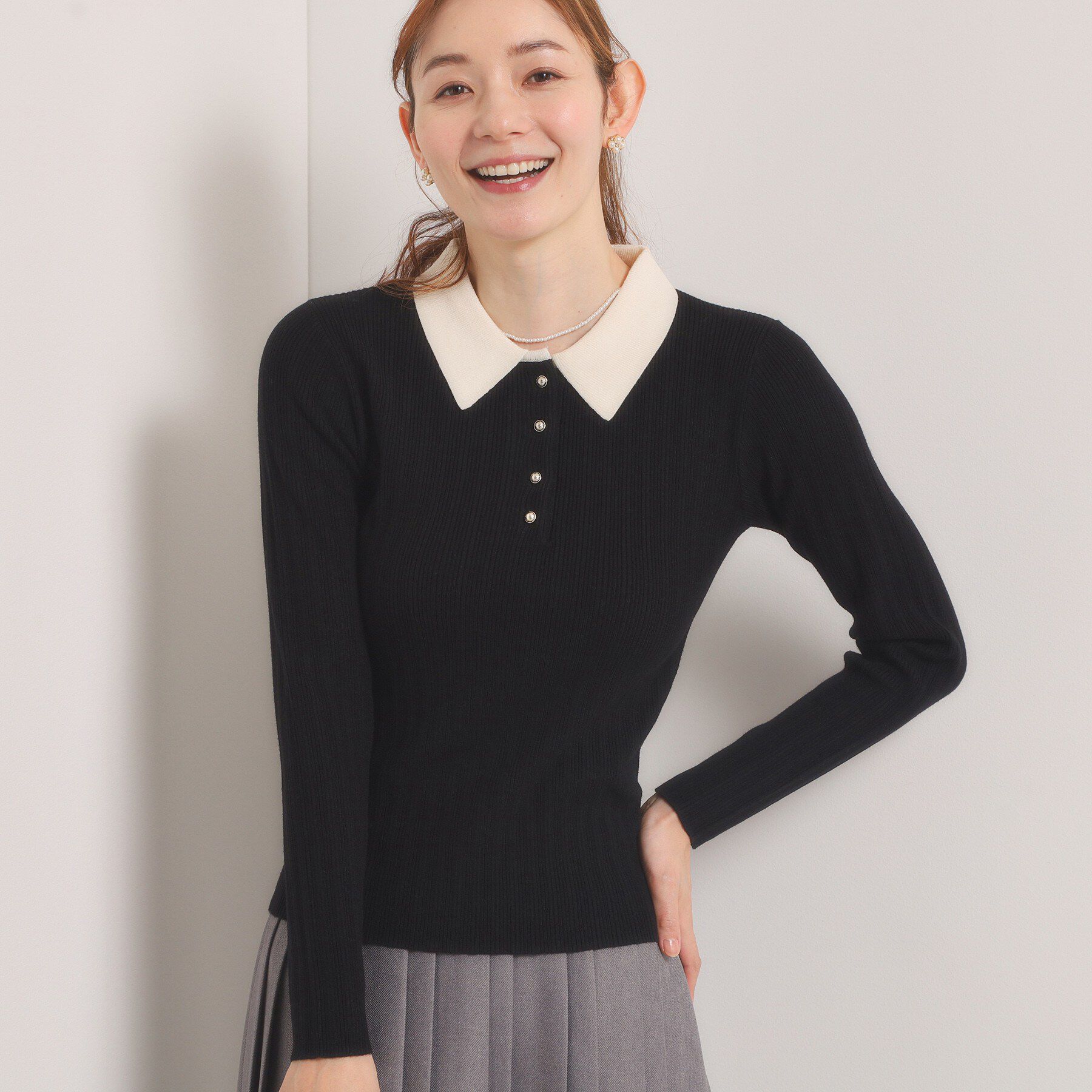 ITS&rsquo;DEMO「【手洗い可】ポロ襟ニット」|ニット・セーター|