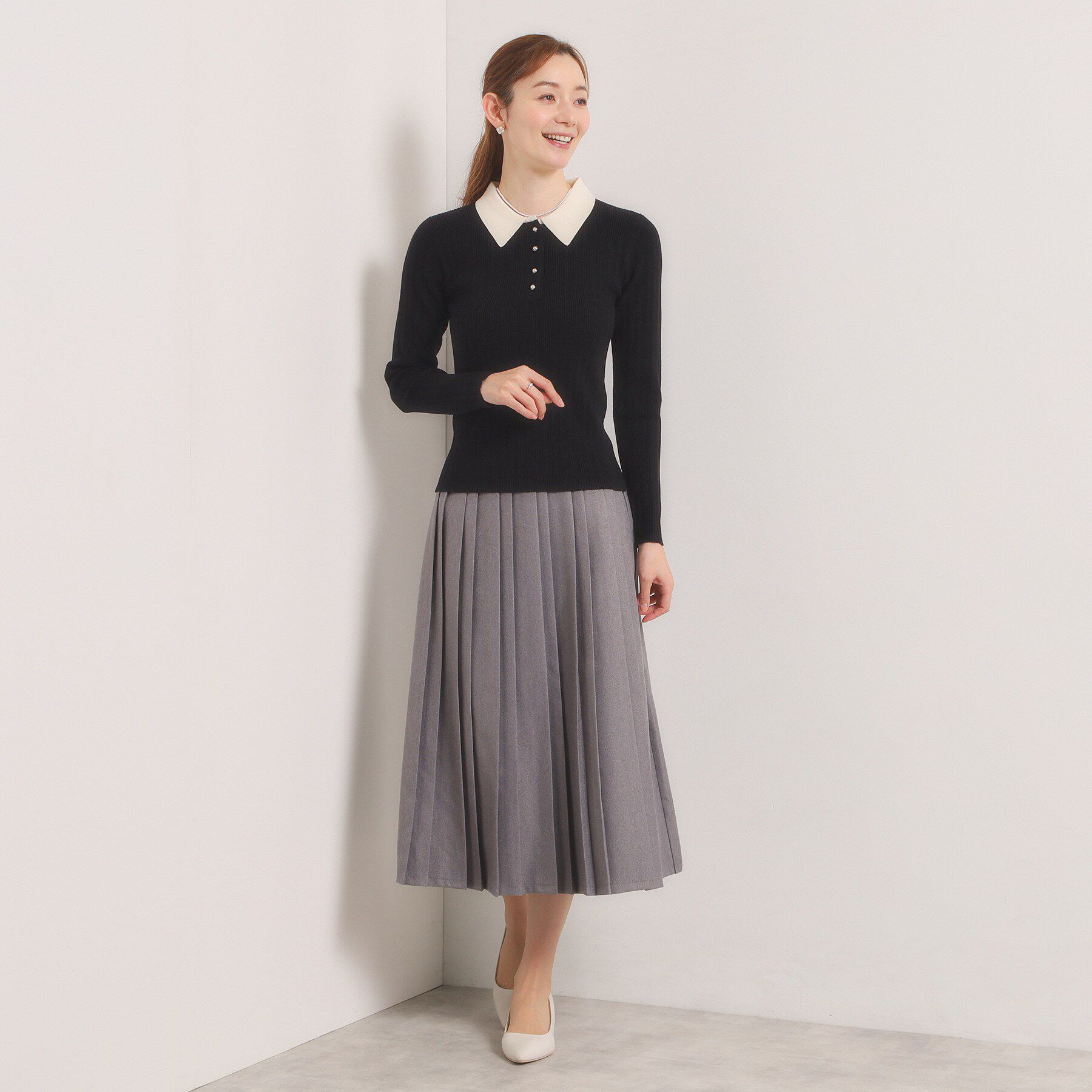 ITS&rsquo;DEMO「【手洗い可】ポロ襟ニット」|ニット・セーター|