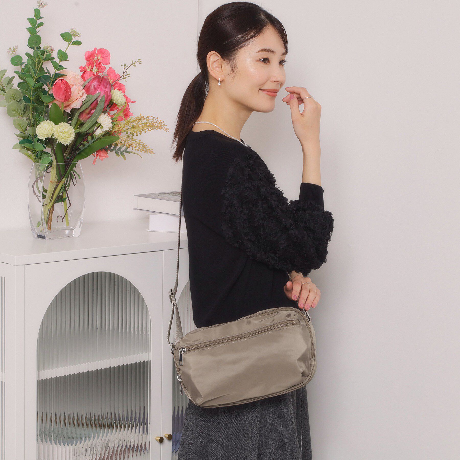 ITS&rsquo;DEMO「【8ポケット】裏地ストライプショルダー」|ショルダー・メッセンジャー|