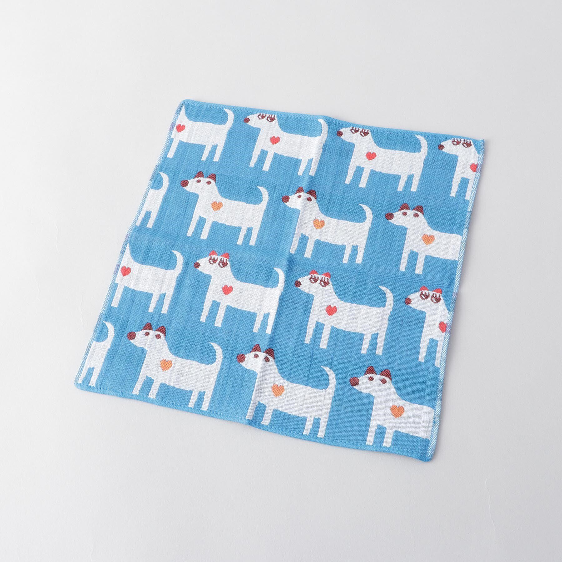 212 KITCHEN STORE「3重ガーゼハンカチ カップルドッグ」|ハンカチ|